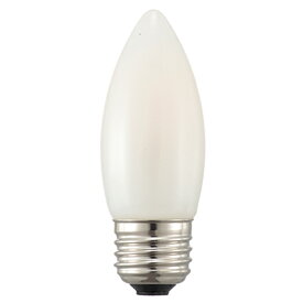 オーム電機　LED電球　LEDフィラメントタイプ電球　シャンデリア球形　ホワイトタイプ　シャンデリア球40W形相当　電球色　4．0W　全光束440lm　E26口金　全方向タイプ　LDC4LW6