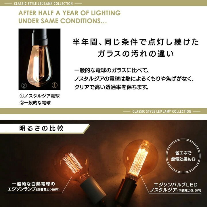 楽天市場】☆ ノスタルジア エジソンバルブLED電球 BIGGLOBE200 