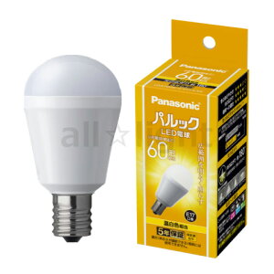 パナソニック パルックLED電球 ミニクリプトン形(小形電球タイプ) 広範囲を照らすタイプ 小形電球60形相当(60W形相当) 760lm 7.1W E17 3500K 温白色相当 LDA7WWGE17SK6