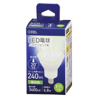 オーム電機　LED電球　ハロゲンランプ形　100W形　φ50(50mm)　E11口金　6.8W　840lm　昼白色　中角(22°…