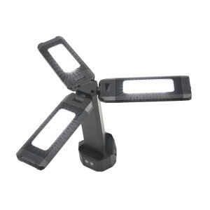 ムサシ RITEX ワークライト(作業灯) 充電式3灯ワークライト 9W×3 高輝度LED(昼光色6400K、白色3900K) 調光調色 最大2000lm IP54 USBケーブル付(Type-C) LED作業灯 TypeC USB-C RWL300