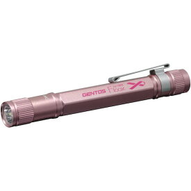 GENTOS　Flooxシリーズ　LEDペンライト　ピンクリボンモデル　高輝度φ5mm白色LED　防塵・防滴仕様（IP54）　最大18lm　単4形アルカリ電池2個用（テスト用付属）　LU109PR