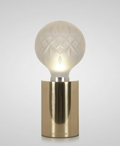 LEE BROOM�@���[�E�u���[���@�e�[�u�����C�g�@�f�X�N���C�g�@FROSTED CRYSTAL BULB TABLE�@LED�d���t���i���M�d��100W���� �d���F E26�j�@�R���Z���g�E�R�[�h�X�C�b�`�t���@POLISHED GOLD�i�|���b�V���h�S
