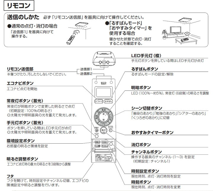 楽天市場】パナソニック 照明器具用リモコン LEDシーリングライト用 