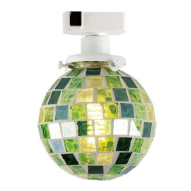 キシマ　天井照明器具　小型シーリングライト　引掛シーリング用　モザイクガラス　Kaleido（カレード）　Green/グリーンタイプ　LED（白熱電球50W形相当　電球色）×1灯（ランプ付）　シンプルモダン　クラシカル　GEM1608