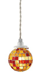 キシマ　天井照明器具　配線ダクトレール用　小型ペンダントライト　モザイクガラス　Kaleido（カレード）　Red/レッドタイプ　LED（白熱電球50W形相当　電球色）×1灯（ランプ付）　シンプルモダン　クラシカル　GEM1616