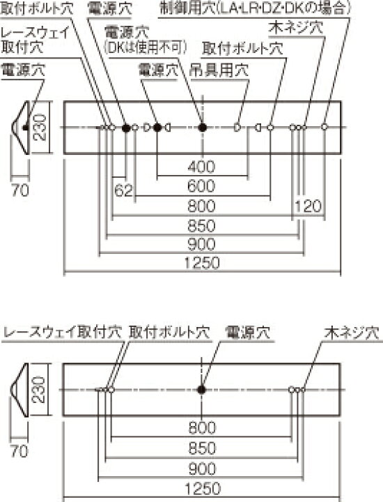 楽天市場】パナソニック 一体型LEDベースライト iDシリーズ 本体 リニューアル専用 40形 直付型 Dスタイル(逆富士型) W230 L1250 H70 ※ライトバー別売 NNLK42123 : オールライト