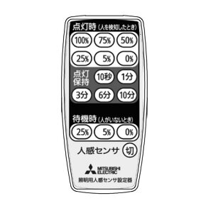 三菱 LEDライトユニット形ベースライト Myシリーズ 人感センサ設定リモコン RZS03 ※受注生産品