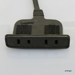 ノア 家具用コンセント(什器用) 2ヶ口コンセント 黒 VCTFKコード2m ワンタッチ式 1500Wまで NC1502黒