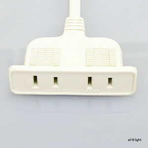 ノア 家具用コンセント(什器用) 2ヶ口コンセント 白 VCTFKコード2m ワンタッチ式 1500Wまで NC1502白