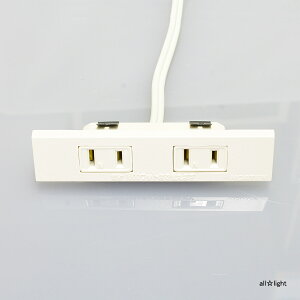 ノア 家具用コンセント(什器用) 2ヶ口コンセント 白 VFFコード2m ワンタッチ式 1500Wまで NC1506バネ用白