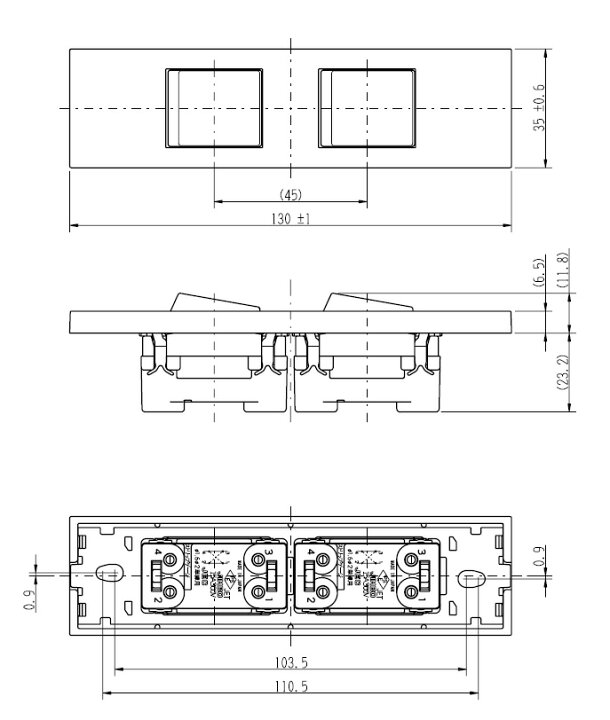 楽天市場 神保電器 ｎｋシリーズ 家具 機器用４路 ４路スイッチセット 什器用 ソフトブラック ｓｂ Kag2508 受注生産品 オールライト