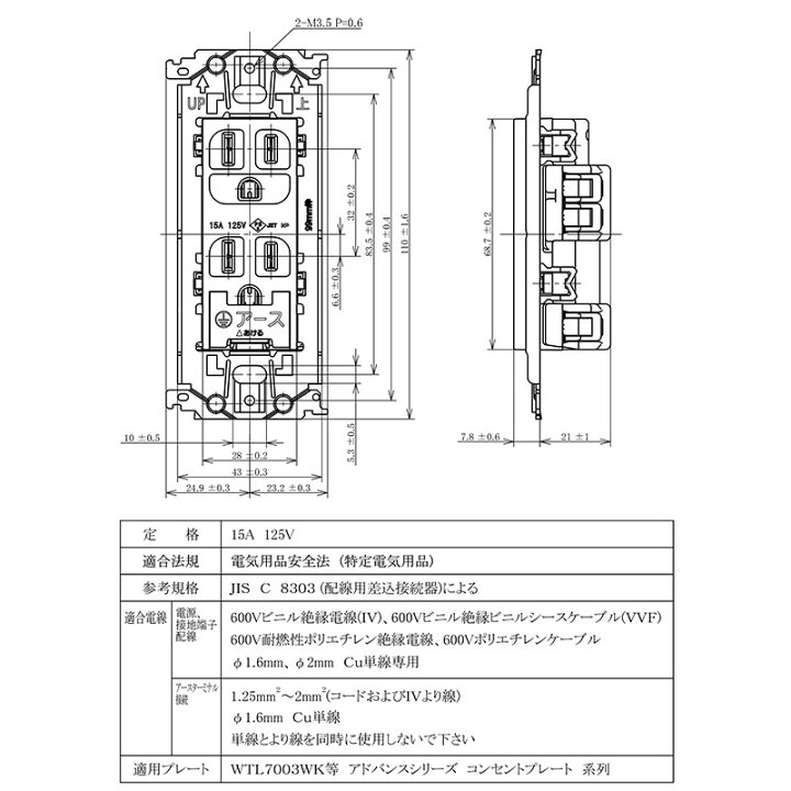 楽天市場】パナソニック アドバンスシリーズ配線器具 埋込アース 