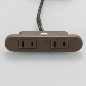 ノア 家具用コンセント(什器用) 2ヶ口コンセント 茶 VFFコード2m ネジ止め式 1500Wまで NC1518ネジ用茶