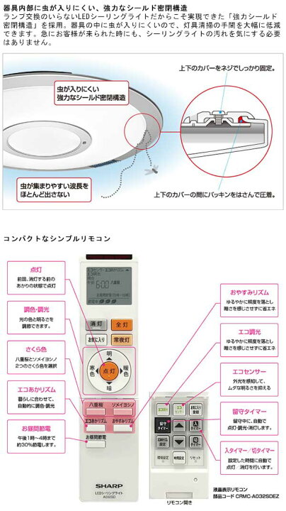 楽天市場】シャープ LEDシーリングライト 薄型サークルタイプ 引掛 