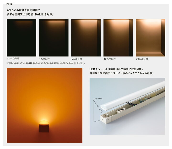 ＤＮらいてィング TRIM LINE LED照明器具 間接照明 TRM D-FMZ ドーむ型かバー 調光兼用型(PWM調光・DALI調光) 全長1250mm 電球色(3000K) TRM1250L30D-FMZ ※受注生産品 trmfmz_2.jpg