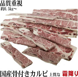 国産 極上 骨付きカルビ 高品質 約500g 骨カル 冷凍 bbq 肉 牛肉 焼肉