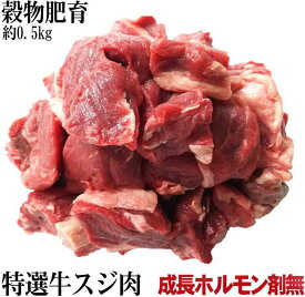 牛スジ肉 　約500g　安心安全成長ホルモン剤未使用の穀物肥育牛　サーロイン　ランプ等使用