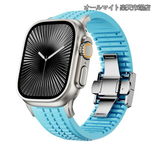 �y���������ziWatch Ultra 2 / Ultra/Series 10 9 8 7 (44mm 45mm 46mm 49mm) �p�V���R���E�H�b�`�o���h�A�܂肽���ݎ��o�b�N���t���X�|�[�c�E�H�b�`�o���h�A�j�������̑ϋv���̂��郂�_���ȃf�U�C��