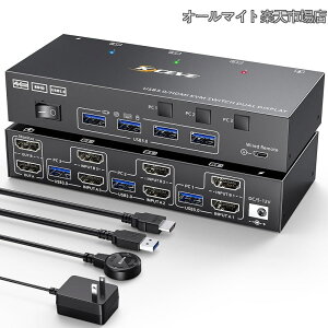�y���������zHDMI �f���A�����j�^�[�Ή� KVM�X�C�b�` 3��PC�ؑ� USB3.0���� 4K@60Hz/2K@120Hz�Ή� EDID�G�~�����[�V�����@�\���� �L�[�{�[�h �}�E�X���L �茳�X�C�b�`�t��