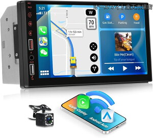 �y���������zDin 7�C���`IPS�^�b�`�X�N���[������ ���C�����XCarPlay/Android Auto�Ή� Bluetooth���� �X�}�z�~���[�����O YOUTUBE�����\ 18��FM�`���[�i�[ �o�b�N�J�����ڑ� �����n���h������Ή� (��