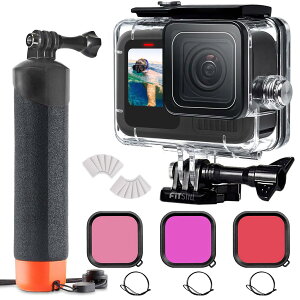 �y���������z60M/196FT �����h���ی�P�[�X�V�F�� Go Pro Hero 13/12/11/10/9 Black�Ή� 3�p�b�N�_�C�u�t�B���^�[�t�� ��r�t���[�e�B���O�n���h�O���b�v ���B��_ Hero 13/12/11/10/9 �u���b�N�A�N�Z�T���[
