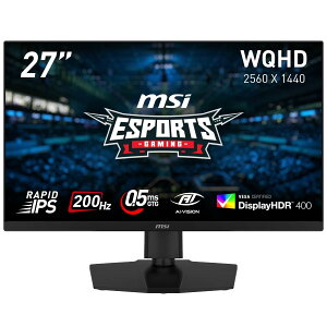 �y���������z�Q�[�~���O���j�^�[ MAG 274QPF E20 27�C���`/WQHD/RAPID IPS�p�l��/200Hz/0.5ms�iGTG�A�ŏ��l�j/DisplayHDR 400/PIP/PBP/HDMI2.0b/DP 1.4a/USB Type-C/�c����]�E��������/�s�{�b�g/VESA100/���[�J�[3�N�ۏ�