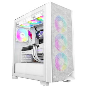 �y���������zCPS C3D510 ARGB PC�P�[�X ATX�~�h���^���[ �����ɒʋC���̍��� ���b�V�����^���t�����g�p�l�� �G�A�t���[E-ATX/M-ATX/ITX �~�h���^���[PC�P�[�X 3��ARGB�t�@���𓋍� �ő� 390mm��GPU��