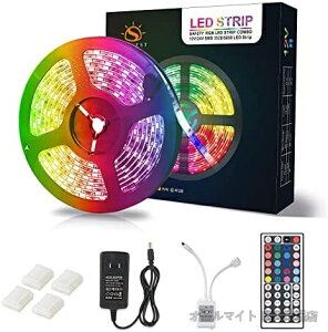 �y���������zLED�e�[�v���C�g RGB SMD5050 300LED 5m �����R���t�� �h���h�o DIY �ؒf�\ �ԐڏƖ� �������O����