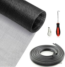 【送料無料】網戸 張り替えキット 防虫ネット 120×300cm 工具5点セット付き 高耐久グラスファイバー製 難燃性 ペット対策 窓・玄関・スライドドア用 DIY簡単