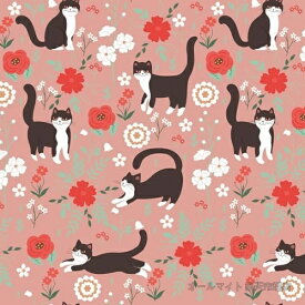 【送料無料】壁紙シール リメイクシート はがせる壁紙 ピンク 猫柄 花柄 北欧風 おしゃれ 防水 厚手 のり付き 貼るだけ 簡単DIY 補修 キッチン トイレ 子ども部屋 賃貸 模様替え ふすま 家具 収納 幅44.5cm×3m