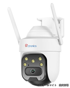 �y���������z�Ή��zCtronics �h�ƃJ���� ���O �����ǔ� AI�l��/�ԗ�/�y�b�g���m 5MP �Ď��J���� ���O 30m��ԃJ���[ �����Њd 24���Ԙ^�� 360°PTZ NAS/FTP/NVR/�N���E�h 128GB TF�J�[�h�i�ʔ���j�o������