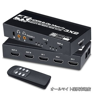 �y���������z�}�g���b�N�X �X�C�b�`���[ 3����2�o�� 4K60Hz HDR�Ή� �I�[�f�B�I�����@�\�t�� (���f�W�^��/3.5mm) HDCP2.3 ���z�� PS5/PS4/Switch2/Fire TV�Ή� �蓮�ؑ� �����R�� EHD-624Y