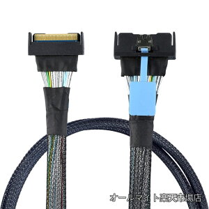 �y���������z5.0 Mini Cool Edge IO MCIO STR SFF-8654 PCI-E �X�������C�� SAS 8i 74�s�� �I�X - SFF-8654 SAS 4.0 74�s�� �I�X SFF-8654 �����P�[�u�� 50cm