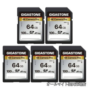 �y���������zSD�J�[�h 64GB 5�Z�b�g 4K Camera Pro SDXC UHS-I A1 V30 U3 C10 100 MB/s ���� 4K UHD & Full HD �r�f�I Canon Nikon Sony Pentax Kodak Olympus Panasonic�Ȃ� �f�W�^���J���� ��჌�t�Ή� �~�j�P�[�X5�t��