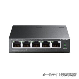 �y���������z�X�C�b�`���O�n�u 5�|�[�g 10/100Mbps PoE+�Ή��|�[�gx4 �e�|�[�g30W(���v67W�܂�)�܂Ły�G�N�X�e���h���[�h: 250M�܂Őڑ��zTL-SF1005P