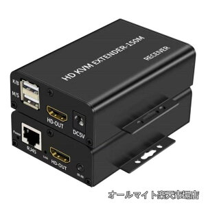 �y���������zM HDMI KVM �G�N�X�e���_�[�ACat5e Cat6 1080 p HDMI USB KVM 150 M �G�N�X�e���_�[���M���[�v �A�E�g �T�|�[�g USB �L�[�{�[�h �}�E�X�����ȏ�