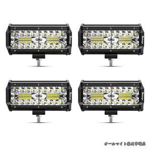 �y���������z���[�N���C�g 120W LED ��Ɠ� ���[�N���C�g ���p30�x�^�C�v 40�ALED 7�C���` �ԊO�� �_�Ƌ@�B 12V 24V���p �ėp �h���E�h�o�E�ϐk�E������ �z���C�g 6000K 9600LM 4��