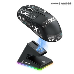 �y���������zSHARK X6 ���y�ʃQ�[�~���O�}�E�X 49g PAW3395�Z���T�[ ���C�����X �}�E�X 3���[�h�ڑ� 2.4Ghz/Bluetooth/Type-C 6���x��DPI�ؑ� 26000DPI 200���ԘA���g�p�\ �}�O�l�b�gRGB�[�d�X�^���h �u���b