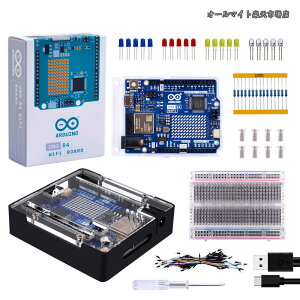 �y���������z�w���p�X�^�[�^�[�L�b�g (Arduino UNO R4 WiFi �p)�A���� UNO R4 WiFi �{�[�h�A�����A�N�����J�o�[�t�������P�[�X�A400 ���e�X�g�{�[�h�AUSB-C �P�[�u���t��