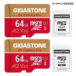 �y���������z�}�C�N��sd�J�[�h 64GB 2�Z�b�g 4K Camera Pro microSDXC UHS-I A2 V30 U3 C10 Ultra HD 4K �r�f�I�^�� Gopro �A�N�V�����J���� �X�|�[�c�J���� 95MB/s SD�A�_�v�^�[2���t��