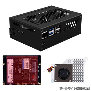�y���������zN16 Quad M.2 M-Key NVMe SSD�n�b�g ���^���P�[�X�ƃA�N�e�B�u�N�[���[�t�� Raspberry Pi 5�p M.2 NVMe M-Key 2230/2242/2260/2280 SSD�Ή�