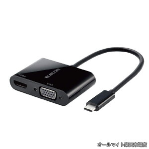 �y���������z�h�b�L���O�X�e�[�V���� USB-C HDMI �ϊ� TYPE-C - HDMI & VGA ( D-sub15�s�� ) �ϊ��A�_�v�^ �u���b�N �yiPhone 16/16 Pro/16 Pro Max/16 Plus �Ή����؍ρz AD-CHDMIVGABK