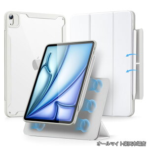 �y���������ziPad Air 11�C���` �P�[�X M4/M3/M2�i2026/2025/2024�jiPad Air ��5/4����i2022/2020�j�Ή� ���E���}�O�l�b�g�J�o�[ �������f�U�C�� �P�̎g�p�\ �c���Ή� ���p�x�X�^���h �����X���[�v/�E�F