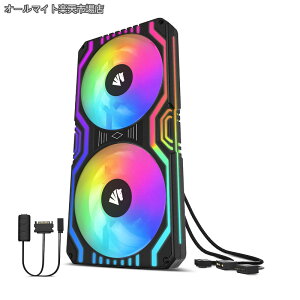 �y���������zMatrix-240 �z���C�g 120mm�t�@��×2���� 240mm �V���O���t���[�� ARGB PC�P�[�X�t�@���A1800 RPM PWM 5V 3PIN�Ή��AHDB����̗p�ACPU����N�[���[�����p