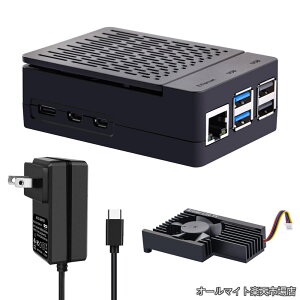 �y���������zRaspberry Pi 5�p�P�[�X 27W PD�d���A�_�v�^�[�t�� �q�[�g�V���N����p�t�@������ USB-C 5V 5A�d���Z�b�g Raspberry Pi 5�i8GB/4GB�j�Ή�