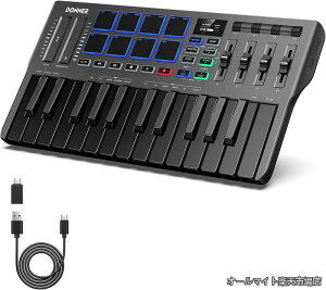�y���������zUSB MIDI �L�[�{�[�h �R���g���[���[ 25�� �x���V�e�B�Ή� �^�b�`���X���C�_�[ OLED�X�N���[�� �o�b�N���C�g�t�p�b�h ���y���� Mac�EPC�� ���{������� �u���b�N DMK-25 PRO