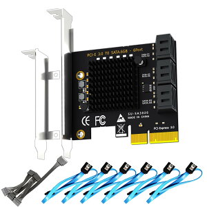 �y���������zSA3026-C 6�|�[�g���݃{�[�hPCIe X4 SATA�g���J�[�h�ASATA����ѓd���P�[�u���t���AWindows�ALinux�AMac OS�ANAS�Ή�