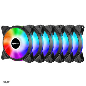 �y���������z120mm ��pLED�t�@�� PC�P�[�X�pPWM�����5V 3PIN�̃A�h���T�u��ARGB �É��^�C�v 25mm�� �R���s���[�^�t�@�� 6�{1�Z�b�g�yT7SYC7-6�z