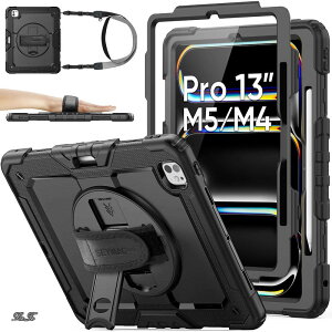 �y���������zstock 2025�N/2024�N 13�C���`iPad Pro(M5/M4)��p�ϏՌ��P�[�X �ی�t�B�����t�� �y�����[ 360°��]�X�^���h �n���h�X�g���b�v �V�����_�[�X�g���b�v �S�ʕی�J�o�[ iPad Pro 13 2025/2024��